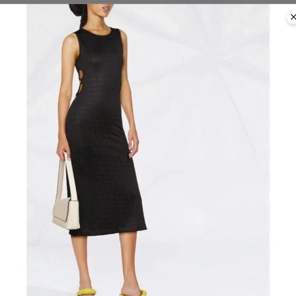 Sandro black midi dress with side cut out detail - Picture 6 of 7